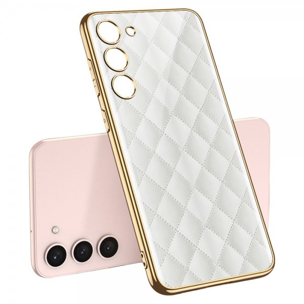 GKK Samsung Galaxy S23 Plus Skal Motiv Vita Rutor