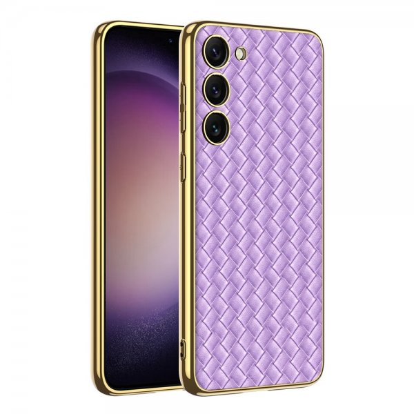 GKK Samsung Galaxy S23 Plus Skal Vävmönster Lila