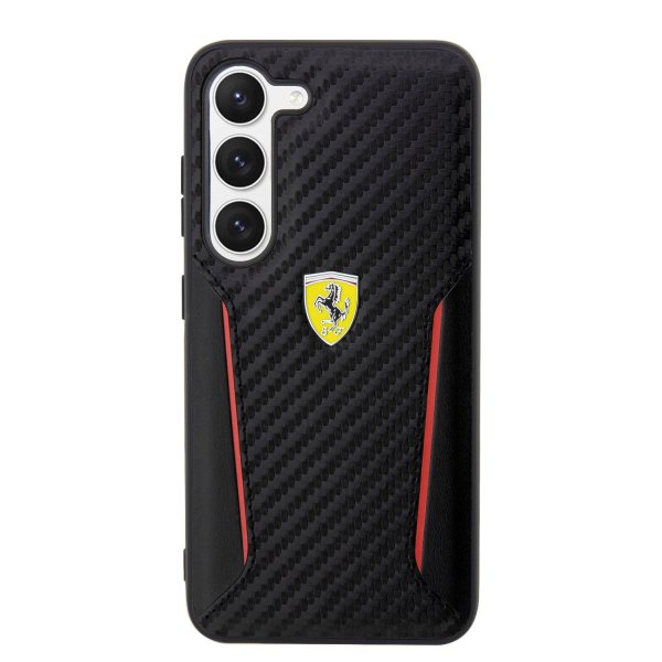 Ferrari Samsung Galaxy S23 Skal Carbon & Stripe Svart