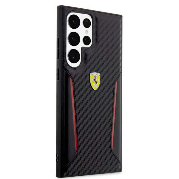 Ferrari Samsung Galaxy S23 Ultra Skal Carbon & Stripe Svart