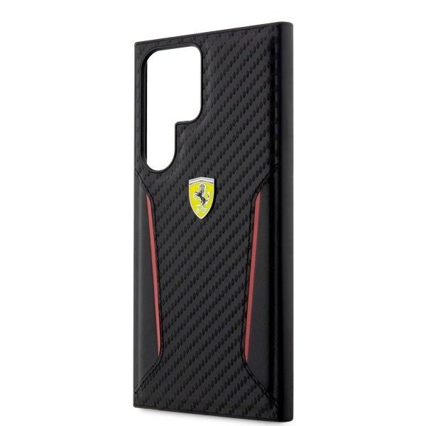 Ferrari Samsung Galaxy S23 Ultra Skal Carbon & Stripe Svart