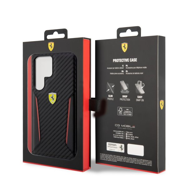 Ferrari Samsung Galaxy S23 Ultra Skal Carbon & Stripe Svart