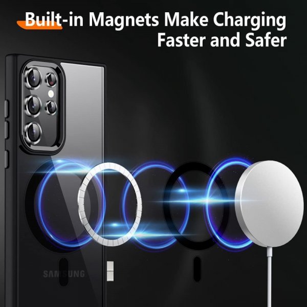 Samsung Galaxy S23 Ultra Skal Färgad Kant MagSafe Svart
