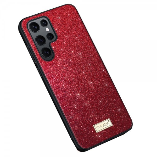 Sulada Samsung Galaxy S23 Ultra Skal Glitter Röd