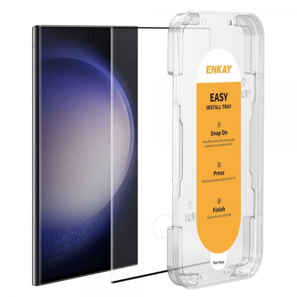 Enkay Samsung Galaxy S23 Ultra Skärmskydd med Monteringsram Easy Install