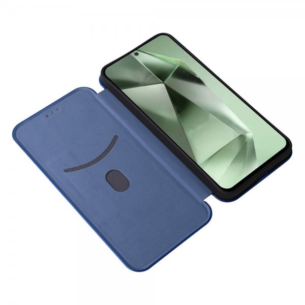 Samsung Galaxy S24 FE Fodral Kolfibertextur Blå
