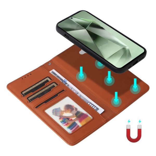 Betopnice Samsung Galaxy S24 FE Fodral med Löstagbart Skal 005 Brun