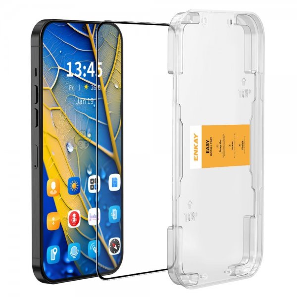 Enkay Samsung Galaxy S24 FE Skärmskydd med Monteringsram Easy Install