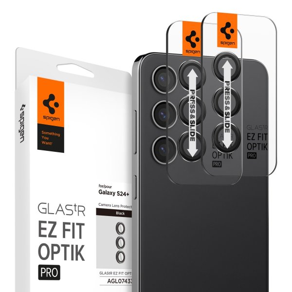 Spigen Samsung Galaxy S24 Plus Kameraskydd GLAS.tR EZ Fit Optik Pro 2-pack Svart