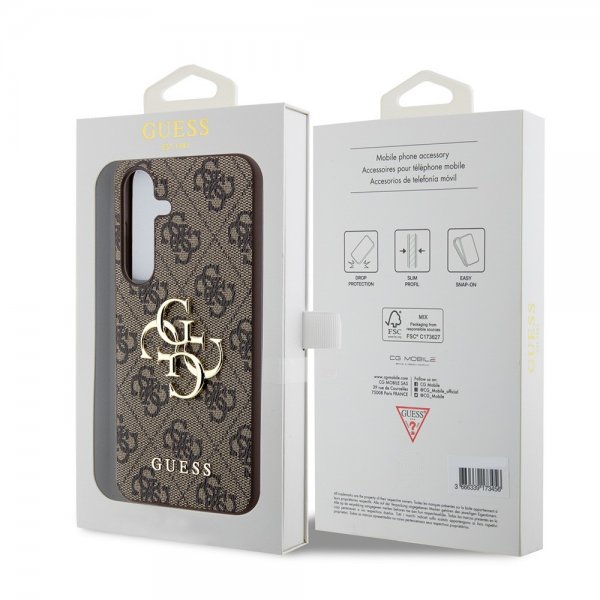 Guess Samsung Galaxy S24 Plus Skal 4G Metal Logo Brun