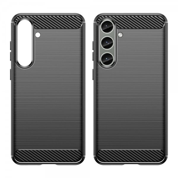 Samsung Galaxy S24 Plus Skal Borstad Kolfibertextur Svart