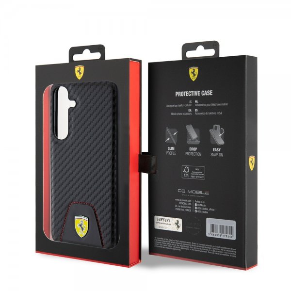 Ferrari Samsung Galaxy S24 Plus Skal Carbon & Stripe Svart