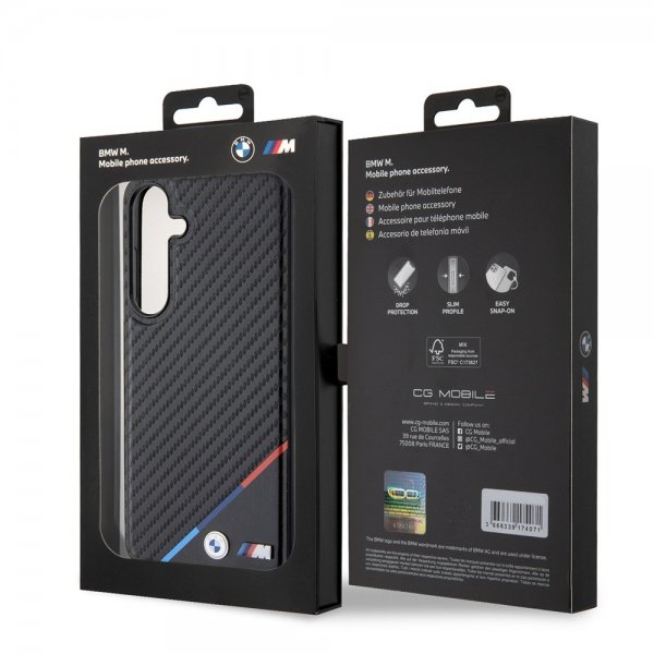 BMW Samsung Galaxy S24 Plus Skal Carbon Tricolor Stripe MagSafe Svart