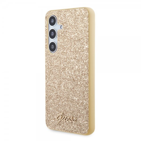Guess Samsung Galaxy S24 Plus Skal Fixed Glitter Guld