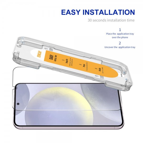 Enkay Samsung Galaxy S24 Plus Skärmskydd med Monteringsram Easy Install