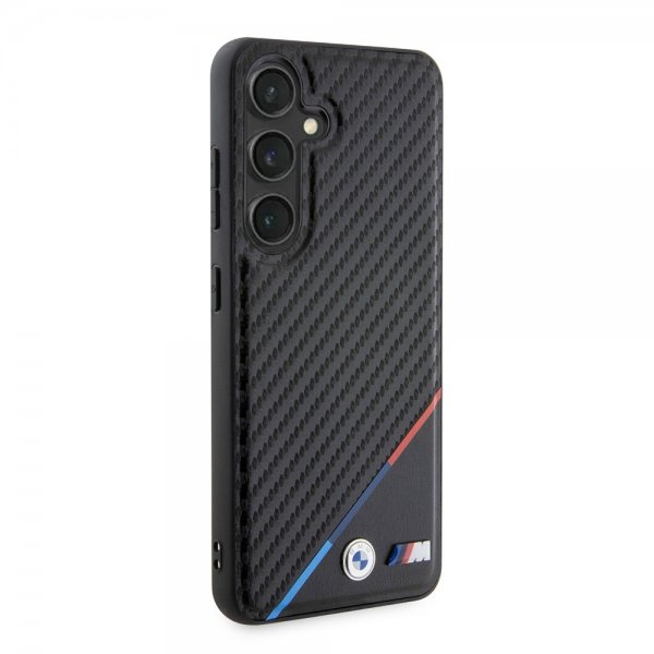 BMW Samsung Galaxy S24 Skal Carbon Tricolor Stripe MagSafe Svart