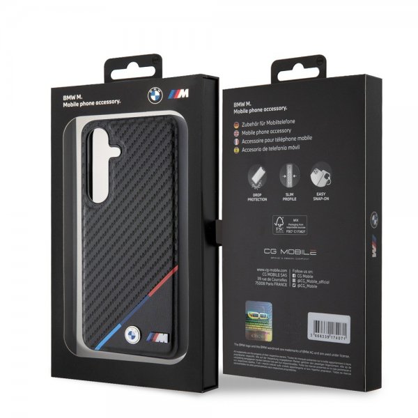 BMW Samsung Galaxy S24 Skal Carbon Tricolor Stripe MagSafe Svart