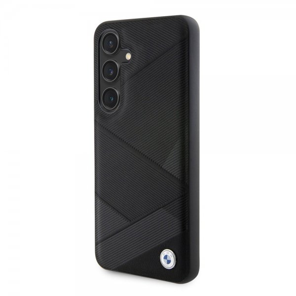 BMW Samsung Galaxy S24 Skal Genuine Leather Textured Svart