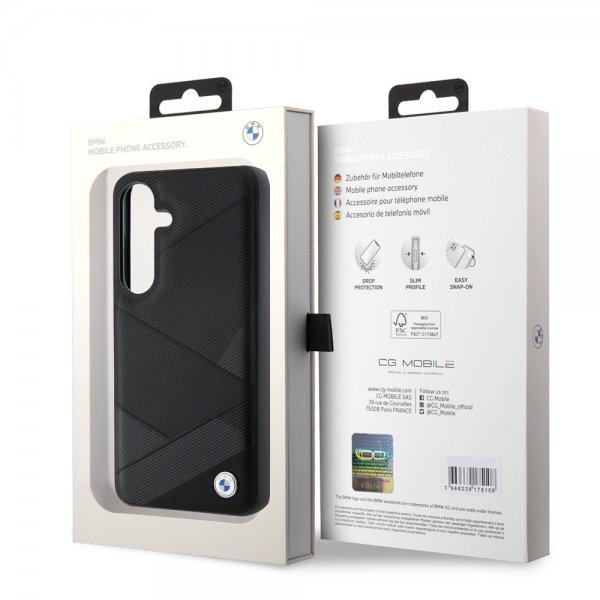 BMW Samsung Galaxy S24 Skal Genuine Leather Textured Svart