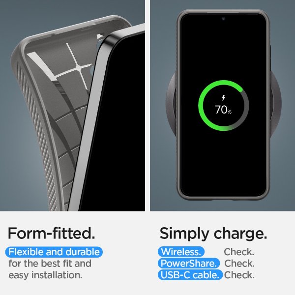 Spigen Samsung Galaxy S24 Skal Liquid Air Marble Grey