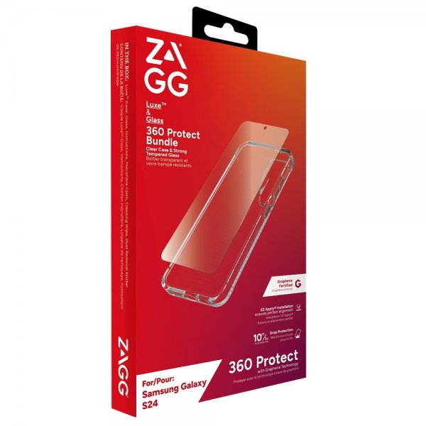 ZAGG Samsung Galaxy S24 Skal och Skärmskydd Luxe & Glass 360 Protect Bundle