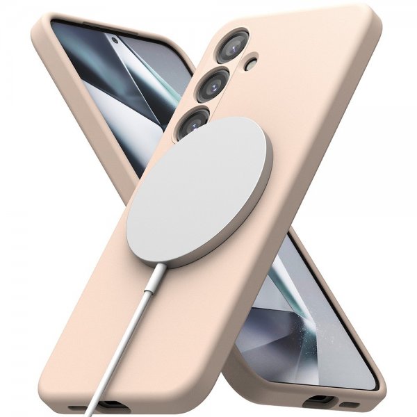 Ringke Samsung Galaxy S24 Skal Silicone Magnetic Pink Sand