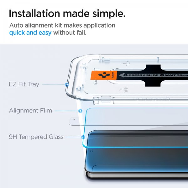 Spigen Samsung Galaxy S24/Galaxy S25 Skärmskydd GLAS.tR EZ Fit 2-pack