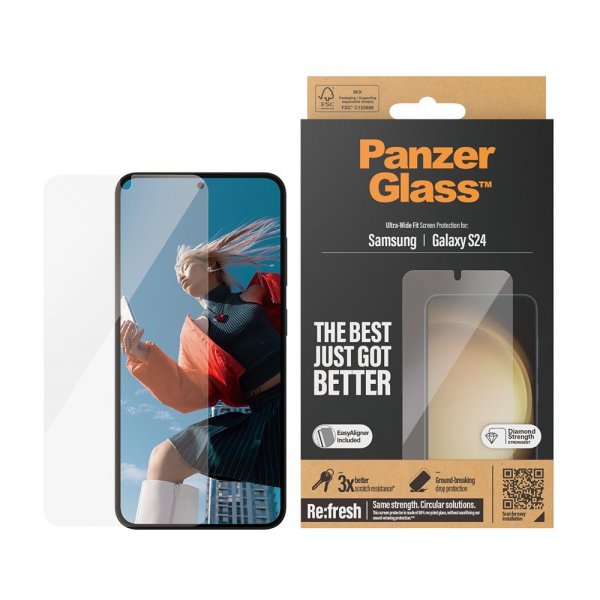 PanzerGlass Samsung Galaxy S24 Skärmskydd Ultra-Wide Fit EasyAligner