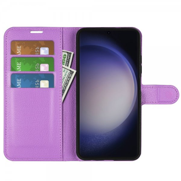 Samsung Galaxy S24 Ultra Fodral Litchi Lila