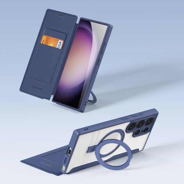 Dux Ducis Samsung Galaxy S24 Ultra Fodral Skin X Pro Series Kickstand MagSafe Blå