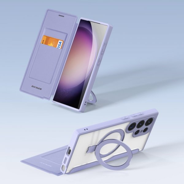 Dux Ducis Samsung Galaxy S24 Ultra Fodral Skin X Pro Series Kickstand MagSafe Lila
