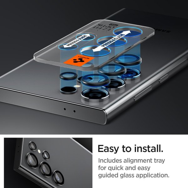 Spigen Samsung Galaxy S24 Ultra Kameraskydd GLAS.tR EZ Fit Optik Pro 2-pack Svart