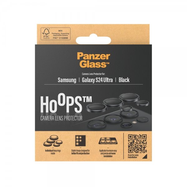 PanzerGlass Samsung Galaxy S24 Ultra Kameraskydd Hoops Svart