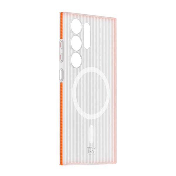Rvelon Samsung Galaxy S24 Ultra Skal Korrugerad MagSafe Orange
