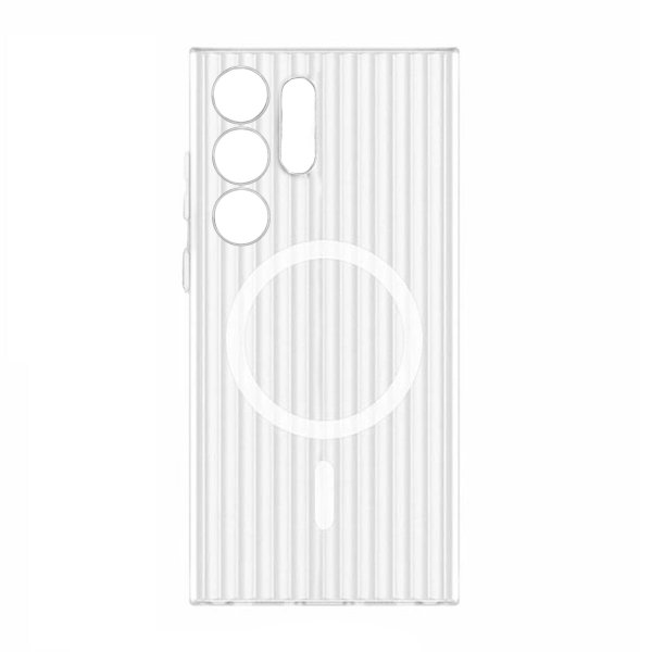 Samsung Galaxy S24 Ultra Skal Korrugerad MagSafe Transparent