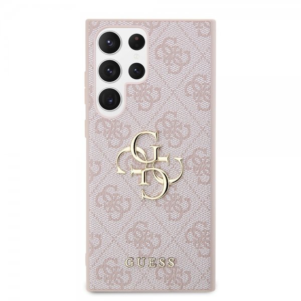 Guess Samsung Galaxy S24 Ultra Skal 4G Metal Logo Rosa