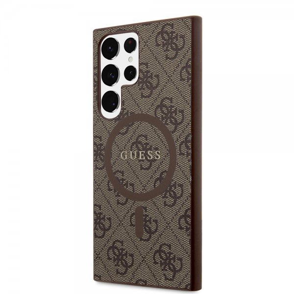 Guess Samsung Galaxy S24 Ultra Skal 4G Pattern MagSafe Brun