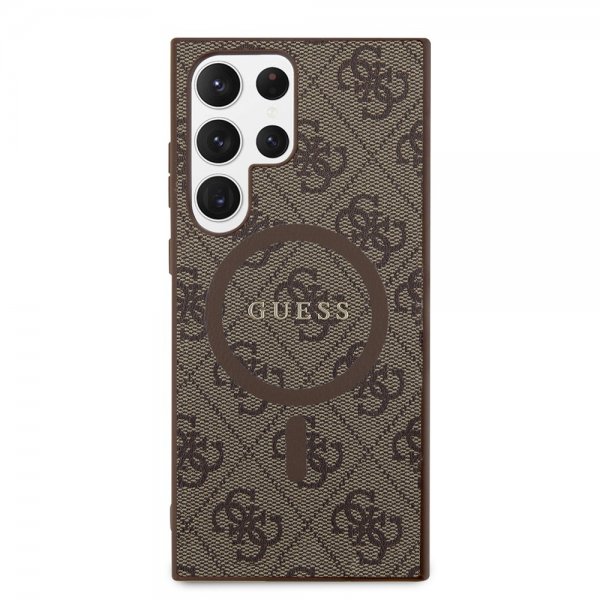 Guess Samsung Galaxy S24 Ultra Skal 4G Pattern MagSafe Brun