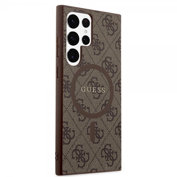 Guess Samsung Galaxy S24 Ultra Skal 4G Pattern MagSafe Brun