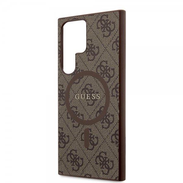 Guess Samsung Galaxy S24 Ultra Skal 4G Pattern MagSafe Brun