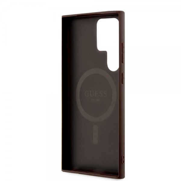 Guess Samsung Galaxy S24 Ultra Skal 4G Pattern MagSafe Brun