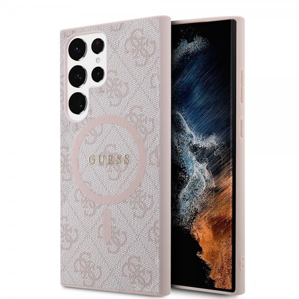 Guess Samsung Galaxy S24 Ultra Skal 4G Pattern MagSafe Rosa