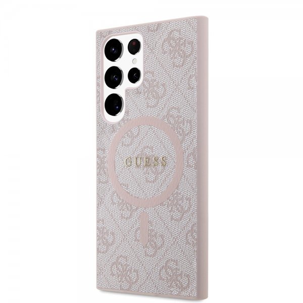 Guess Samsung Galaxy S24 Ultra Skal 4G Pattern MagSafe Rosa