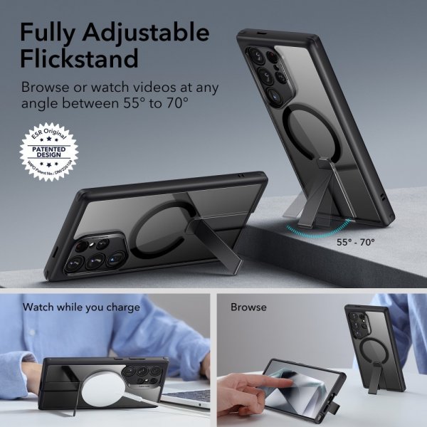 ESR Samsung Galaxy S24 Ultra Skal Boost Flickstand MagSafe Frostad Transparent