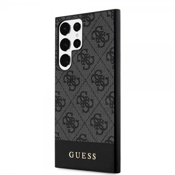 Guess Samsung Galaxy S24 Ultra Skal Bottom Stripe Metal Logo Svart