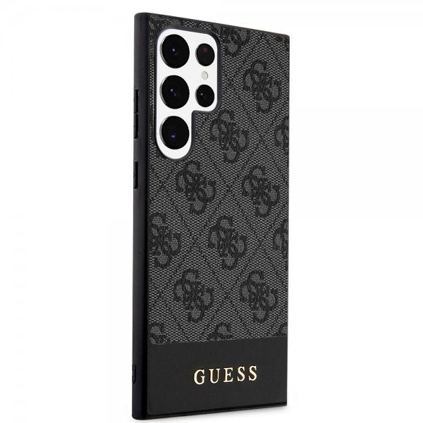 Guess Samsung Galaxy S24 Ultra Skal Bottom Stripe Metal Logo Svart
