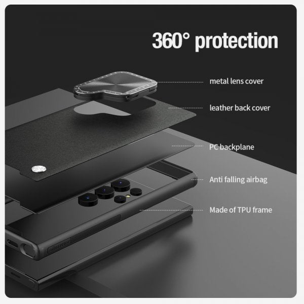 Nillkin Samsung Galaxy S24 Ultra Skal CamShield Prop Leather Blå