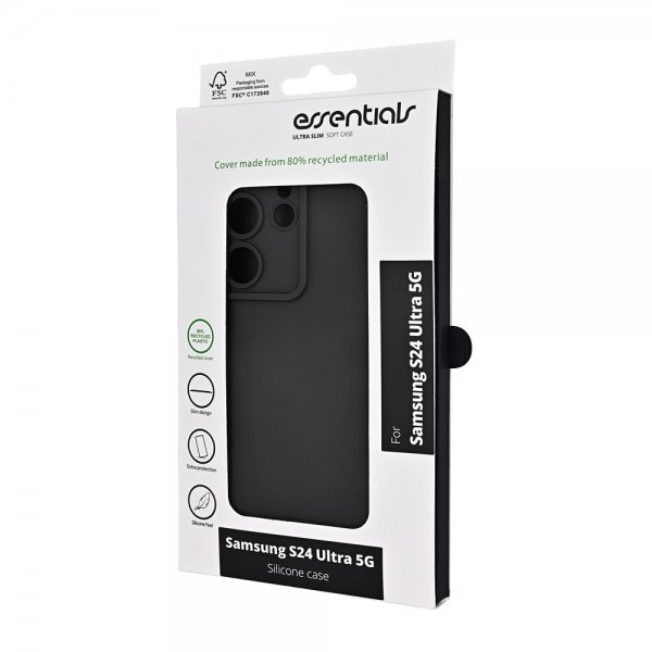 Essentials Samsung Galaxy S24 Ultra Skal Silicone Case Svart
