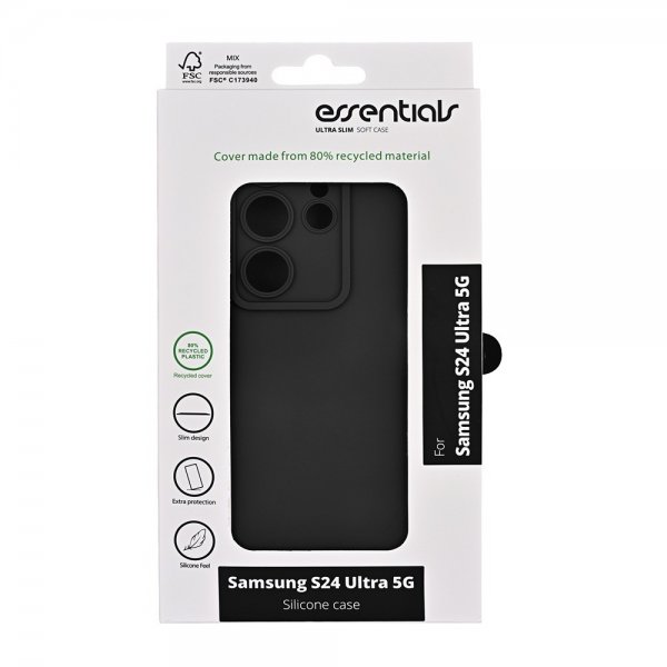 Essentials Samsung Galaxy S24 Ultra Skal Silicone Case Svart