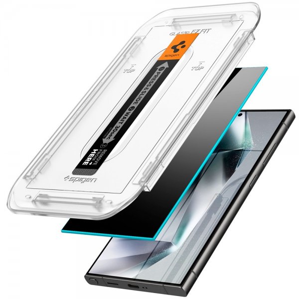 Spigen Samsung Galaxy S24 Ultra Skärmskydd GLAS.tR EZ Fit Privacy 2-pack